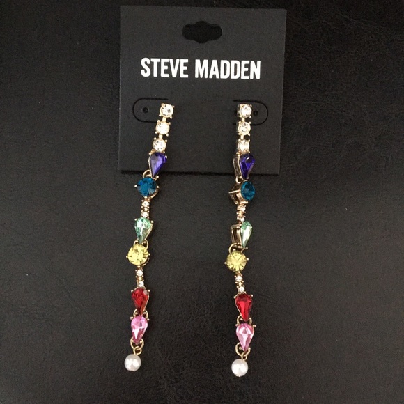 Steve Madden Jewelry - New Steve Madden 4" Dangling Multi-color Stones